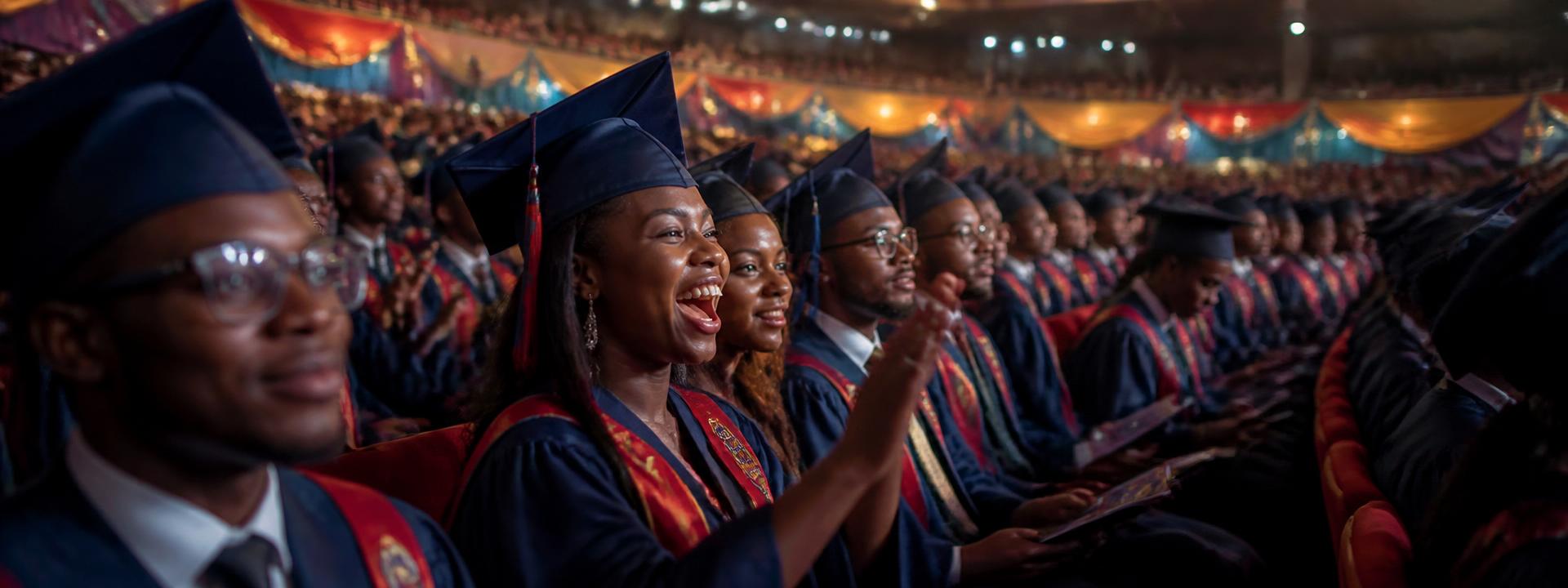 Miva University students at a graduation ceremony